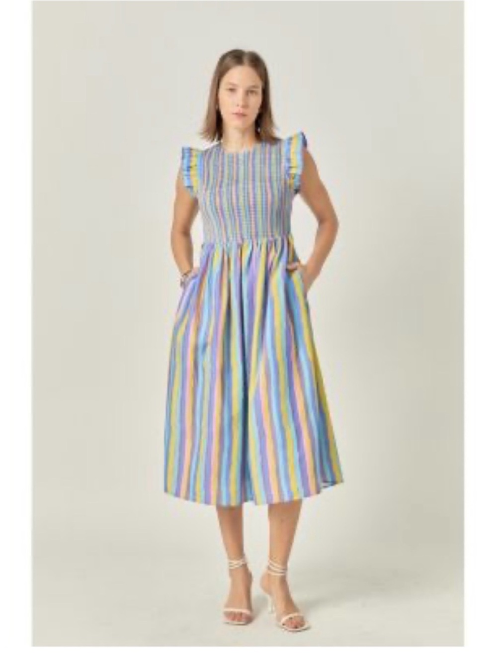 English Factory Multicolor Striped Midi Dress